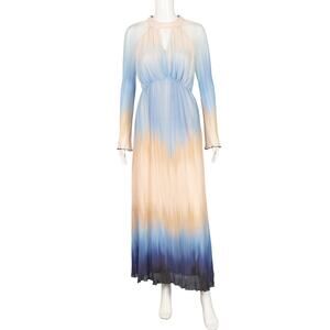 SIMKHAI Blue Ombré Calina Plissé Dress Size XS